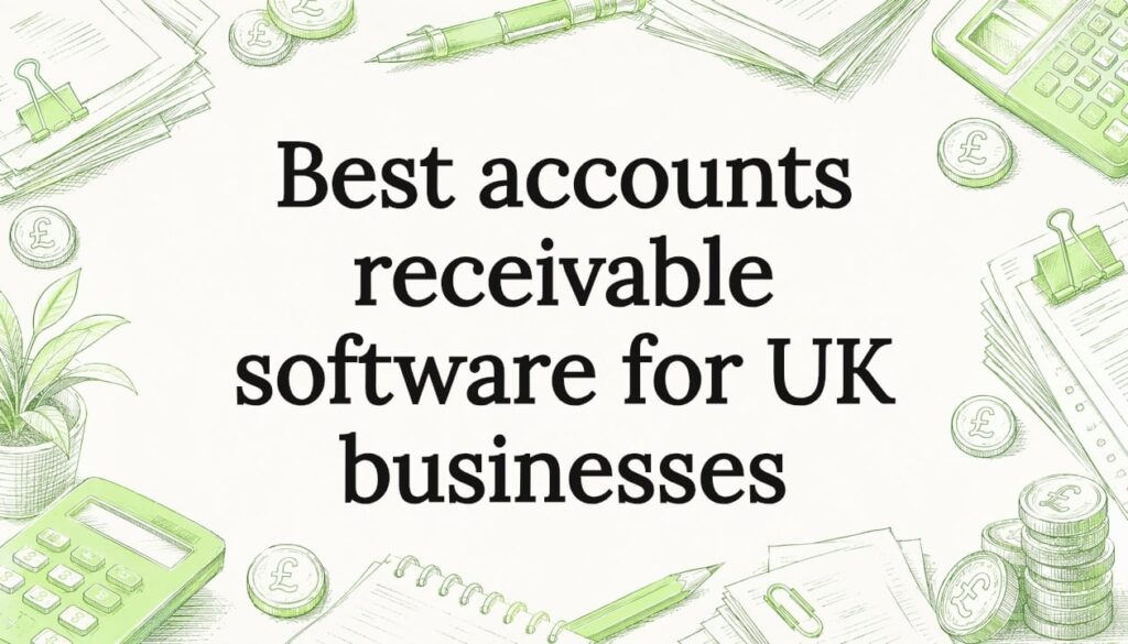 Decorative title card illustration for accounts receivable software