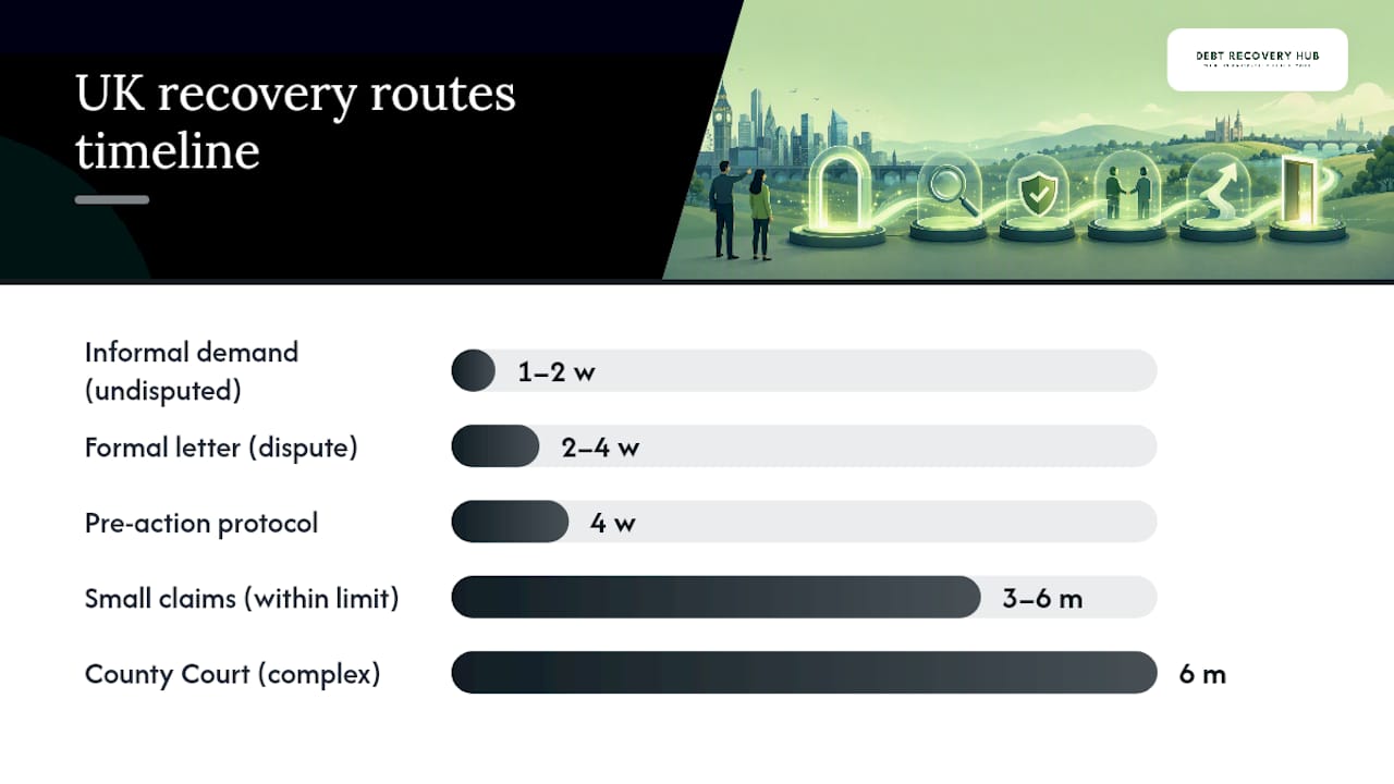 Diagram comparing UK recovery routes for backdoor hire claims