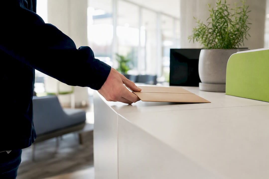 Legal letter delivery at modern office desk