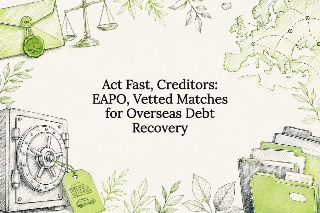 Cross-border debt recovery title card