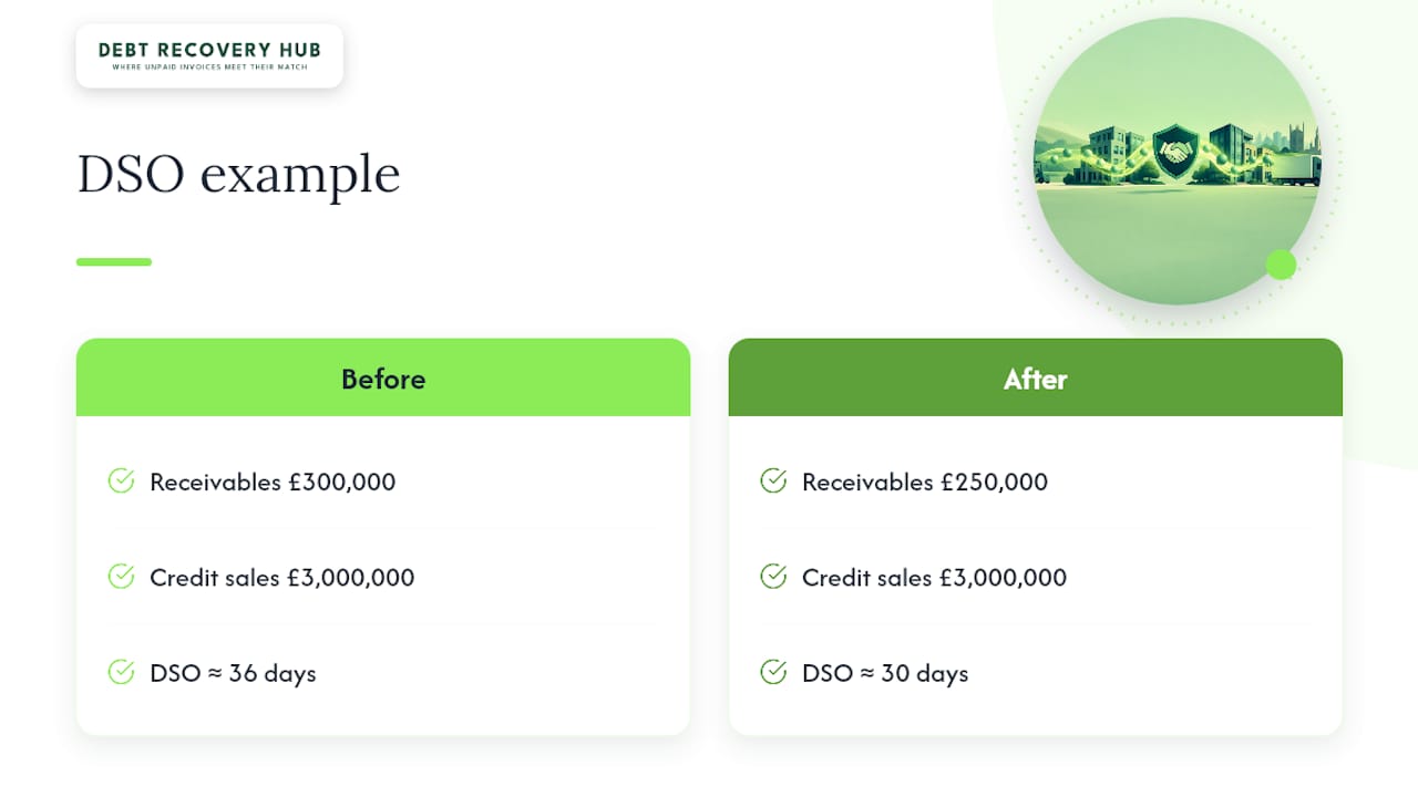 DSO before and after recovery calculation