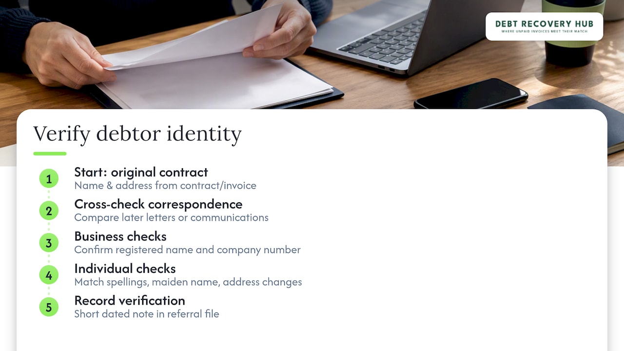 Steps for verifying a debtor’s identity