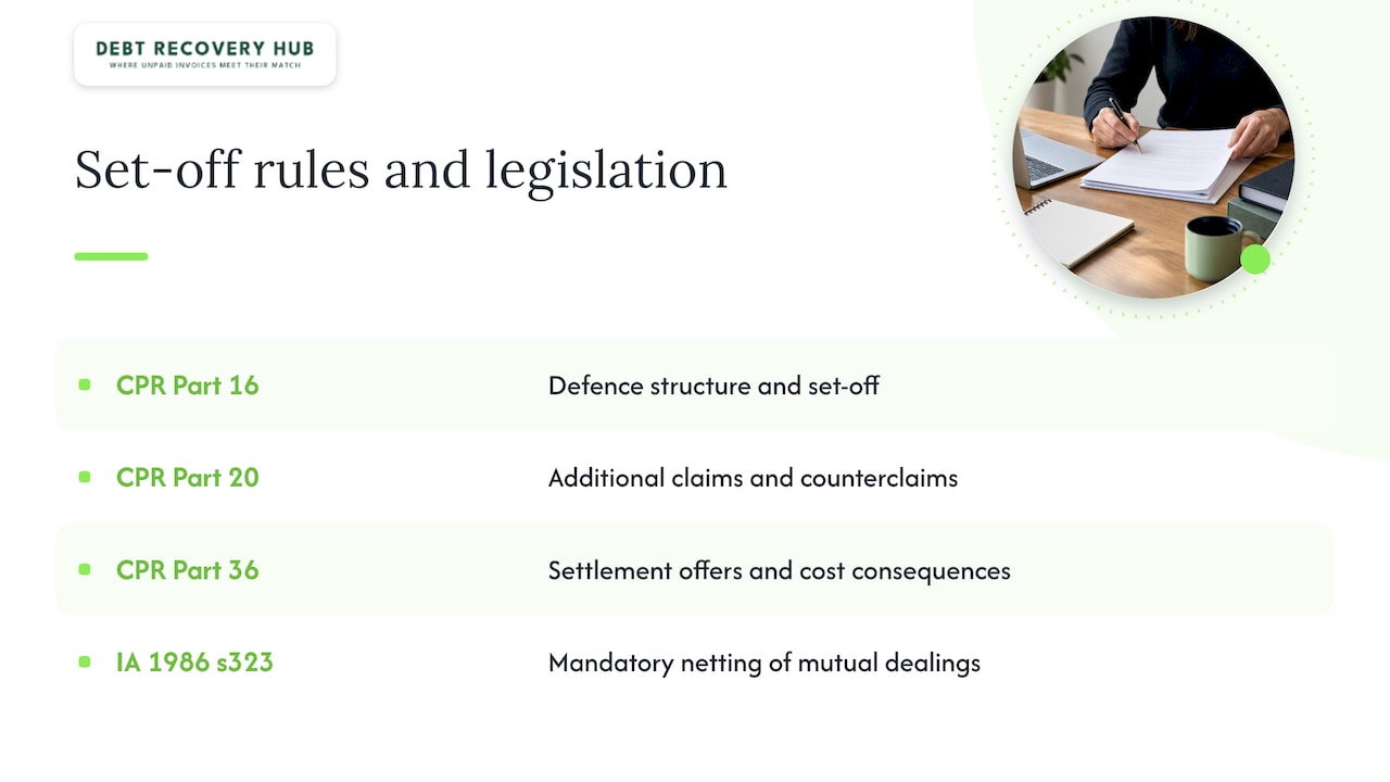 Four UK rules relevant to set-off claims